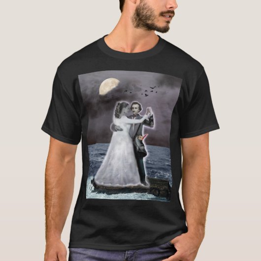 Poe und Annabel Lee über dem Meer hinaus T-Shirt (Vorderseite)