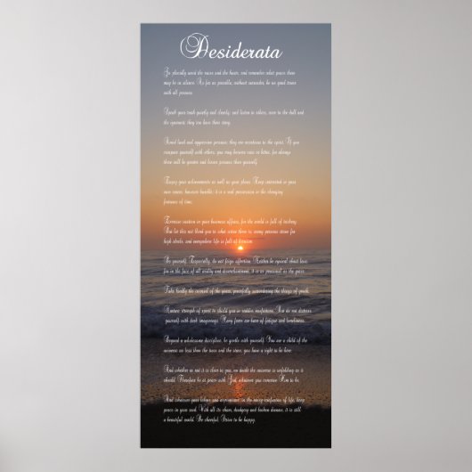 POEM DESIDERATA POSTER (Vorne)