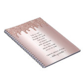 Poem for Writers Blush Metallic and Glitter Drips Notizblock (Rechte Seite)