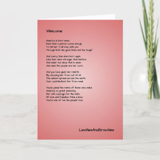 Poem Greeting Card - Citizenship - Herzlichen Glüc Dankeskarte