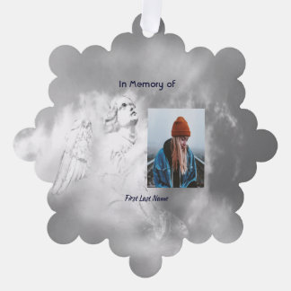  Poem Memorial Keepsake Angel Sky Clouds  Ornament Karte