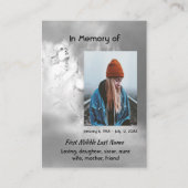  Poem Memorial Keepsake Angel Sky Clouds Visitenkarte (Vorderseite)