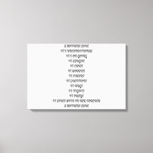 POEM, MUTTER, LIEBE, KIND, UNBEDINGT, FAMILIE LEINWANDDRUCK (Vorderseite)