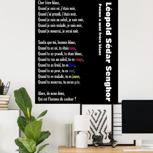 Poème a mon frère blanc poster (Heimbüro)