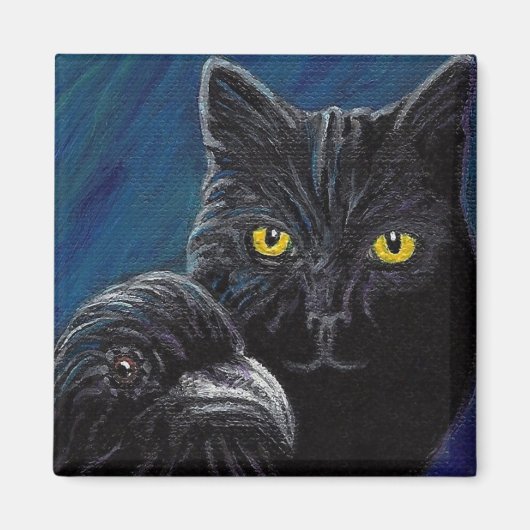 Poe's Cat & Raven Magnet (Vorne)