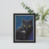 Poe's Cat & Raven Postcard Postkarte (Stehend Vorderseite)