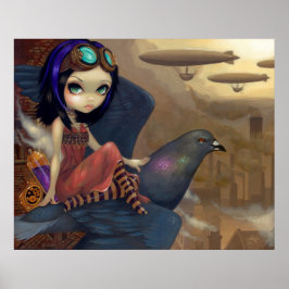 Poe's Flight ART PRINT Steampunk Fee urbane Poster