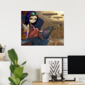 Poe's Flight ART PRINT Steampunk Fee urbane Poster (Heimbüro)