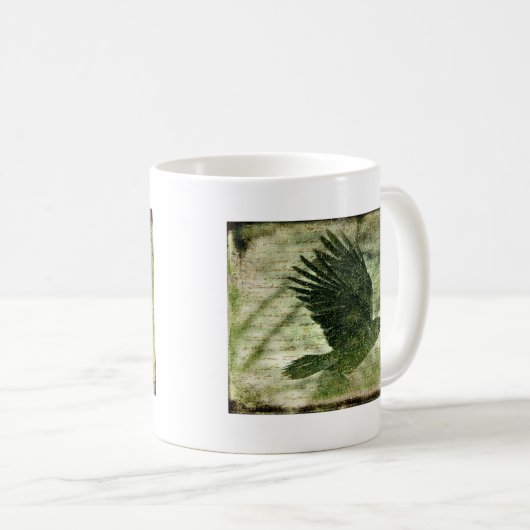 Poe's Grunge Raven Kaffeetasse (VorderseiteRechts)