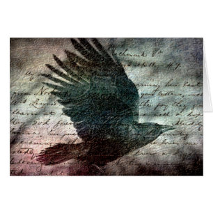 Poe's Grunge Raven mit farbenprächtigem Hintergrun