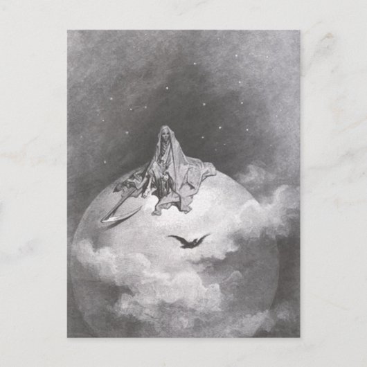 Poe's Raven Dreaming Dreams Print Postkarte (Vorderseite)