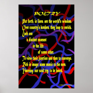 Poesie (akrobisches Gedicht) Poster