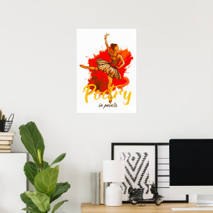 Poesie auf Spitze – Elegante Ballerina-Kunst für T Poster