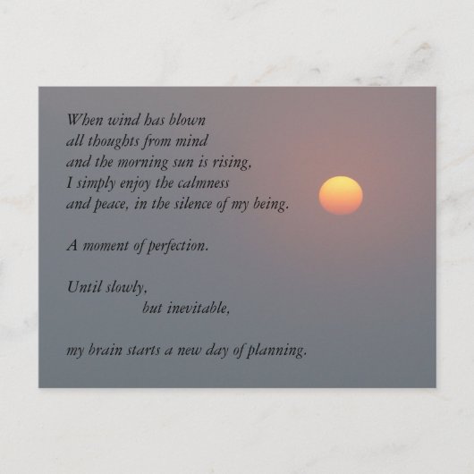 Poesie - aufstrebende Sonne Postkarte (Vorderseite)