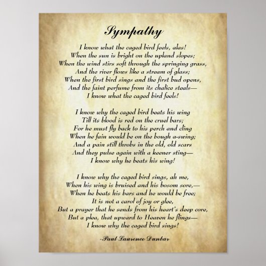 Poesie, Beileid von Paul Laurence Dunbar Poster (Vorne)