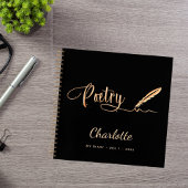 Poesie Black Gold elegante Drehname Notizblock