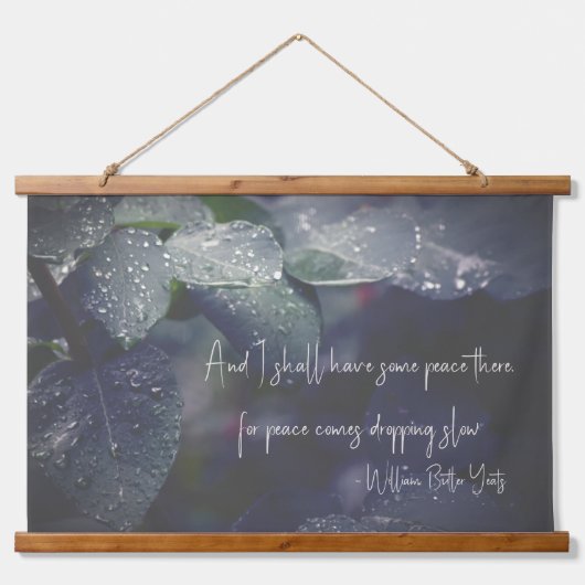 Poesie-Blätter Wandteppich Mit Holzrahmen (Vorne)