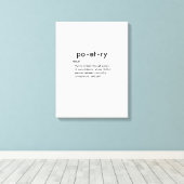 Poesie Definition Zitat Wall Art Leinwanddruck (Insitu (Holzboden))
