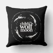 Poesie Geboren unter Wolf-Mondkolonnen Kissen (Rückseite)