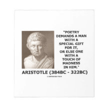 Poesie Geschenk Touch von Wahnsinn Aristoteles Zit