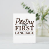 Poesie ist mein erster Dichter Postkarte (Stehend Vorderseite)