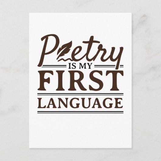 Poesie ist mein erster Dichter Postkarte (Vorderseite)