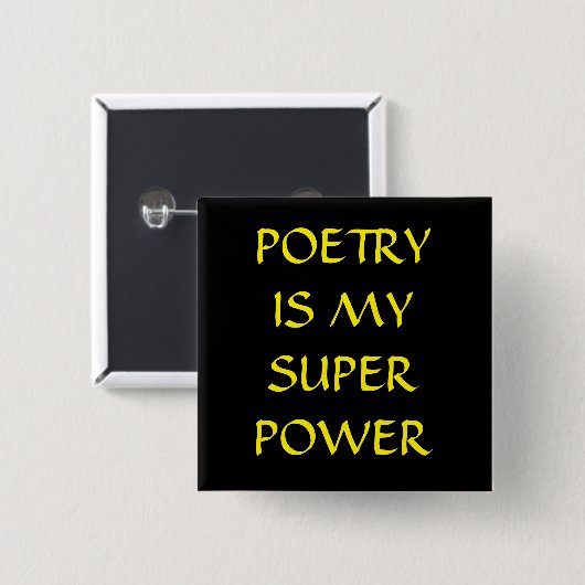 Poesie ist mein SuperPower-Knopf Button (Vorne & Hinten)