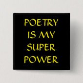 Poesie ist mein SuperPower-Knopf Button (Vorderseite)