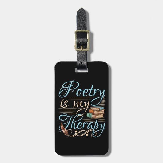 Poesie ist meine Therapie Niedlich Poet Poem Write Gepäckanhänger (Vorderseite vertikal)