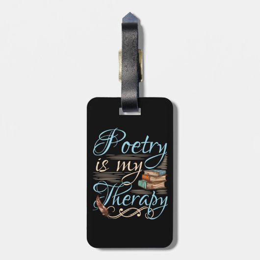 Poesie ist meine Therapie Niedlich Poet Poem Write Gepäckanhänger (Rückseite vertikal)