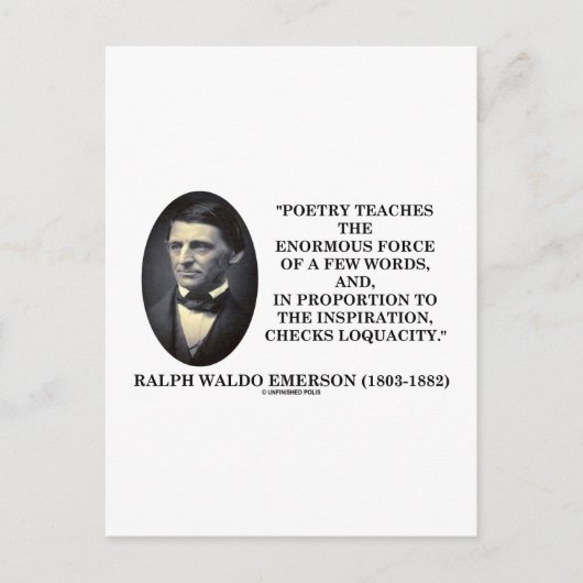 Poesie lehrt enorme Kraft von wenigen Worten Zitat Postkarte (Vorderseite)