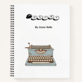 Poesie-Notebook mit Schreibmaschine und personalis Notizblock (Vorderseite)