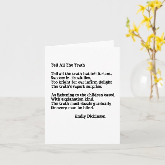 Poesie Notecard Karte (Gelbe Blume)