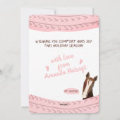 Poesie Pferde Weihnachten handgefertigte Häkelkatz (Rückseite)