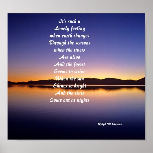 Poesie-Poster-Es ist so ein schönes Gefühl Poster (Vorne)