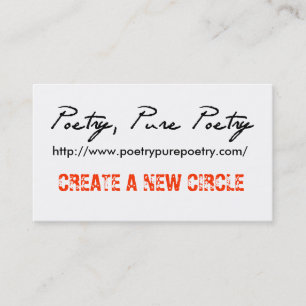 Poesie, reine Poesie-Konzert-Tropfen-Karten Visitenkarte