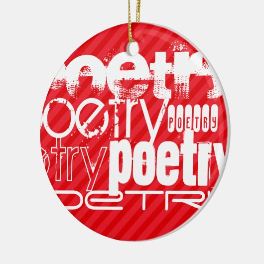 Poesie; Rote Streifen Keramik Ornament (Links)