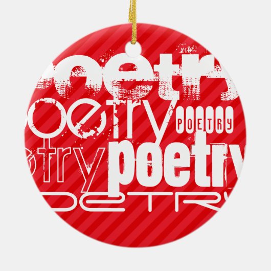 Poesie; Rote Streifen Keramik Ornament (Hinten)
