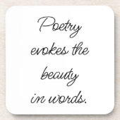 Poesie ruft harten Plastik-Untersetzer hervor Getränkeuntersetzer (Vorderseite)