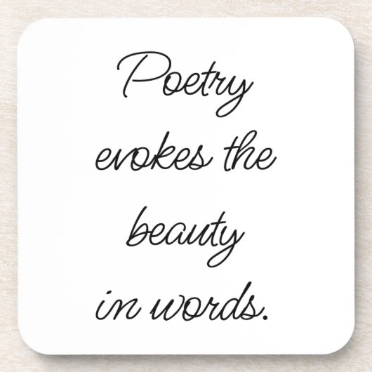 Poesie ruft harten Plastik-Untersetzer hervor Getränkeuntersetzer (Vorderseite)