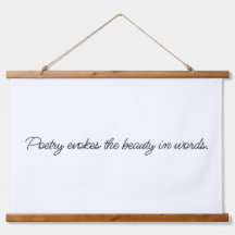 Poesie ruft Holz-Topped-Wandteppiche hervor