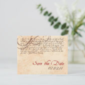 Poesie Save the Date Postkarte (Stehend Vorderseite)