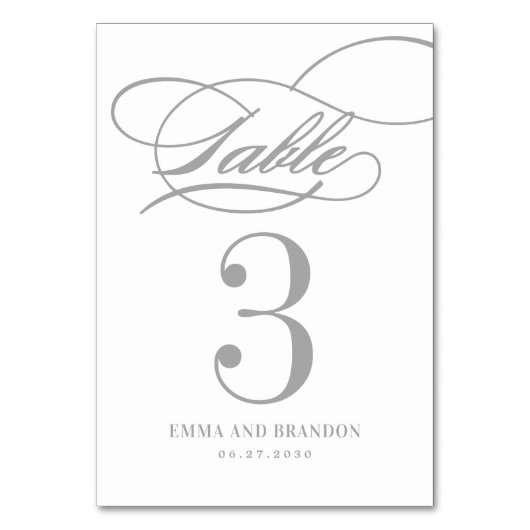 Poesie Script EDITABLE FARBkarte Tischnummer (Rückseite)