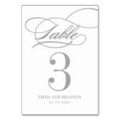 Poesie Script EDITABLE FARBkarte Tischnummer (Vorderseite)