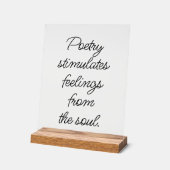 Poesie stimuliert das Akrylylische Zeichen Acrylschild (Winkel)