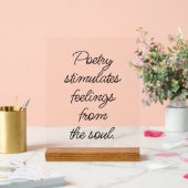 Poesie stimuliert das Akrylylische Zeichen Acrylschild (Hochzeit)