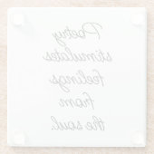Poesie stimuliert Untersetzer aus Glas (Rückseite)