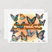 Poesie und Schmetterlinge Postkarte (Vorne/Hinten)