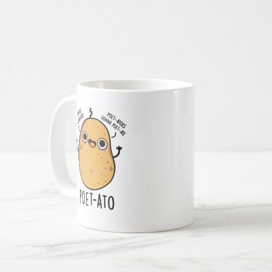 Poet ato Funny Veggie Potato Pun Kaffeetasse (Vorderseite Links)