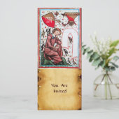 POET IM GARTEN DES VÖGELMONOGRAMS EINLADUNG (Stehend Vorderseite)